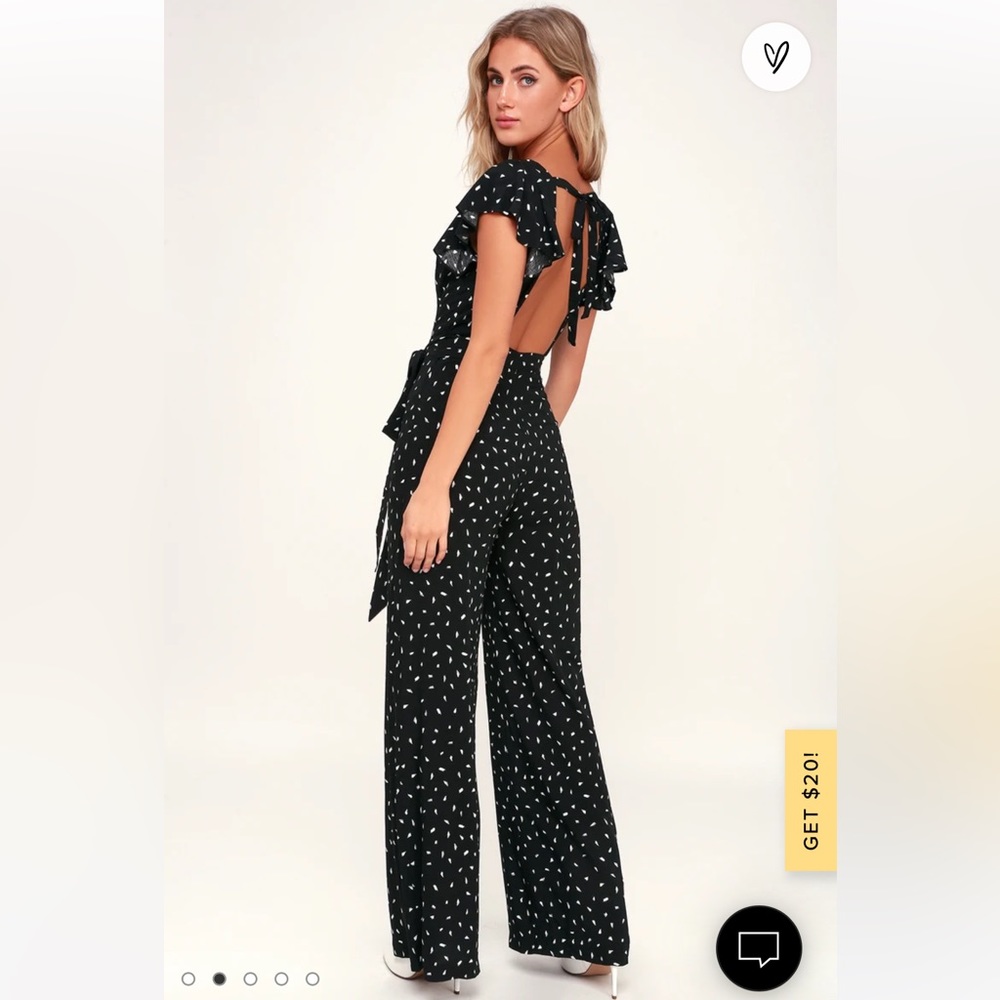 Lulus black and white Jumpsuit size xs